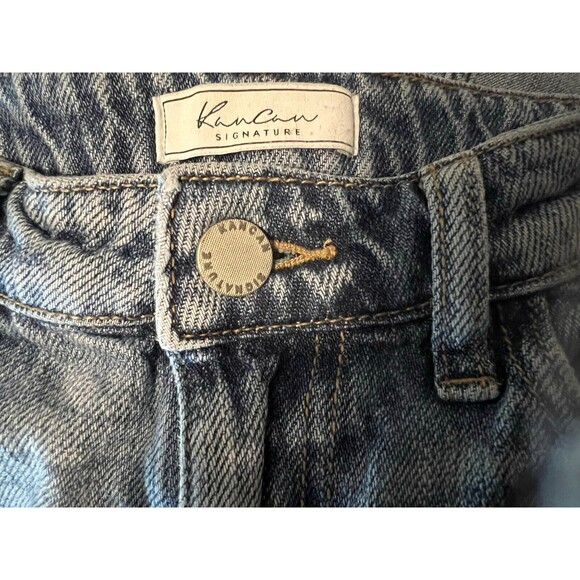 KanCan Ultra High Rise Straight Ripped Jeans Women's Size 24 Released Hem - Picture 7 of 9
